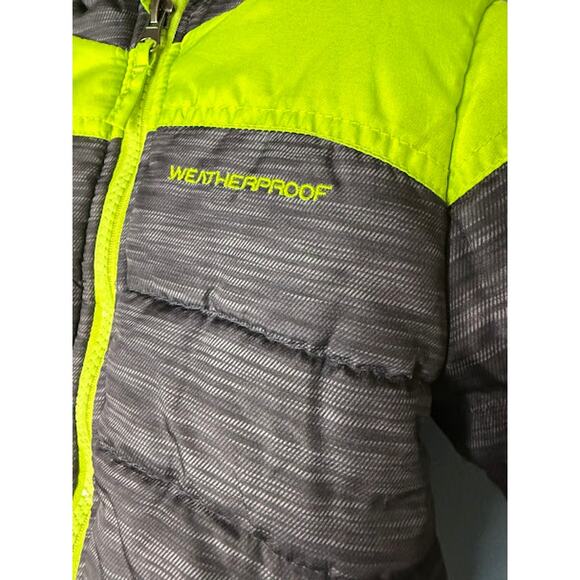 Weatherproof Boys Toddler Puffer Jacket Size 18M Grey Green Fleece Lined Winter - Picture 4 of 9